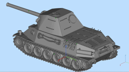 Modellino serbatoio medio tedesco Skoda T25 1/72 stampato in 3D non verniciato- - Foto 2 di 4