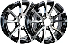 eCustomRim 2-Pack Aluminum Trailer Rims Wheels 5 Lug 14 in. Avalanche V-Spoke/Bl