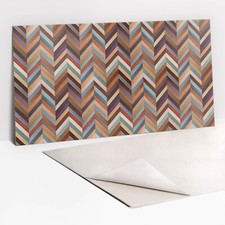 Peel & Stick Vinyl Kitchen Backsplash Tile Elegant Colorful wooden planks 100x50