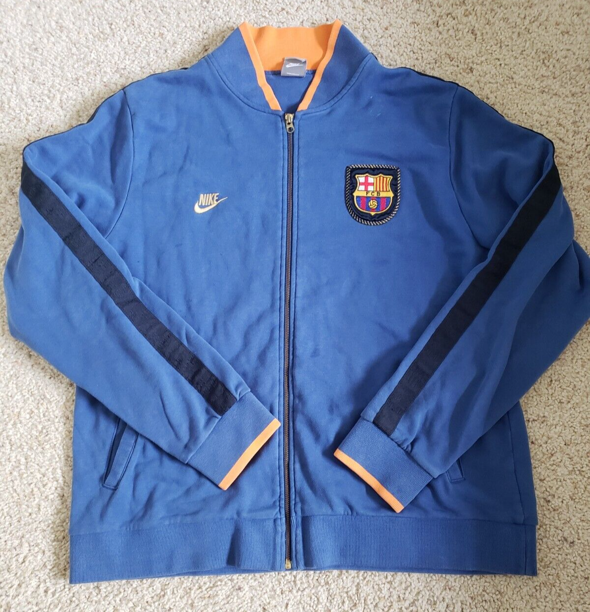 Vintage Nike FC Barcelona Full Zip Hoodie Blue Men Size XL Vintage Nike FC Barcelona Full Zip Hoodie Blue Men Size XL