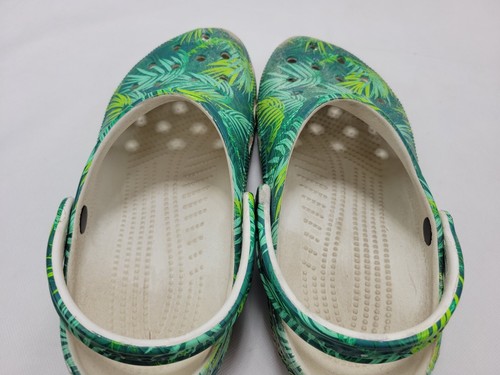 Women’s Crocs Classic Platform Tropical Palm Tree Clogs Green Men 8 Womens 10 - Picture 7 of 9