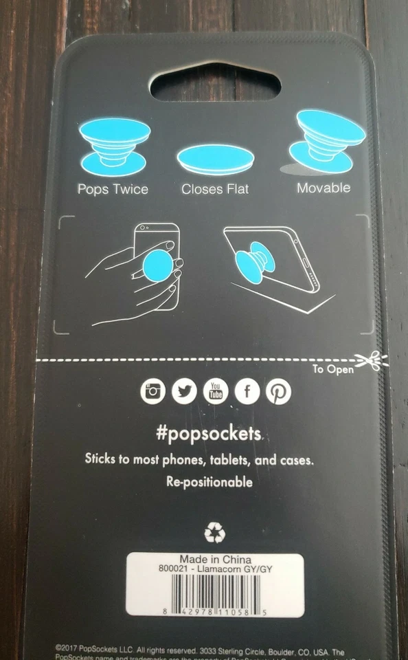 Original Popsockets Llamacorn 800021 Phone Grip & Stand Repositionable 2017 NEW - Image 3 of 3