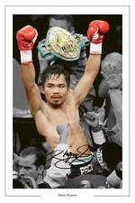 MANNY PACQUIAO BOXING SIGNED AUTOGRAPH PHOTO PRINT