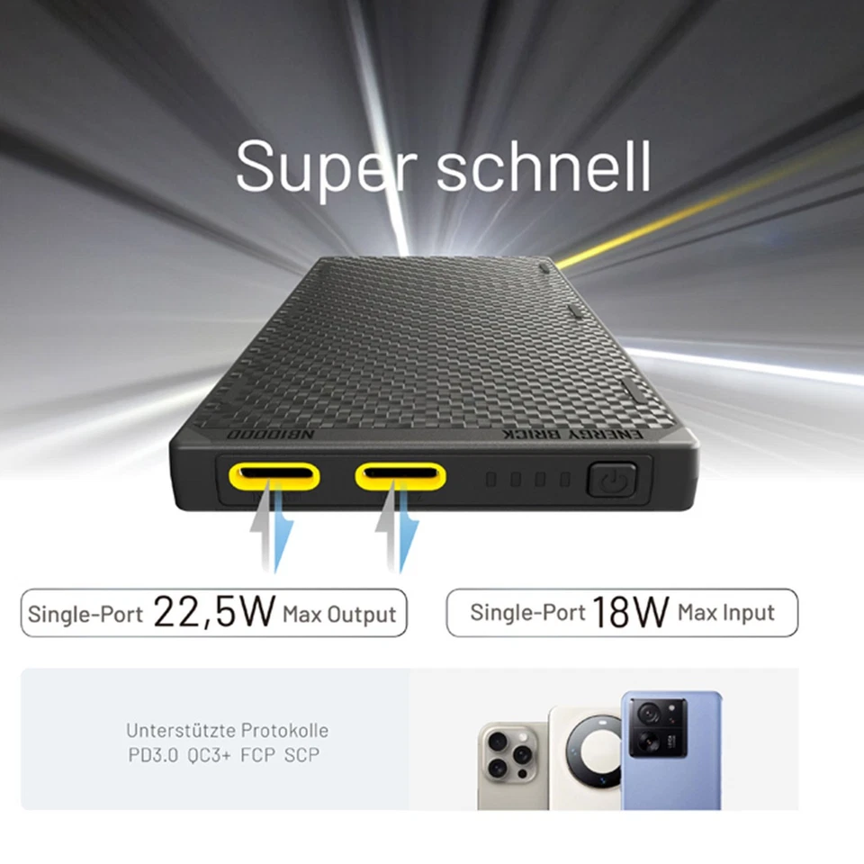 Nitecore NB10000 GEN3 Carbon Powerbank 10000mAh Dual USB-C Pass-Through-Laden - Bild 2 von 4