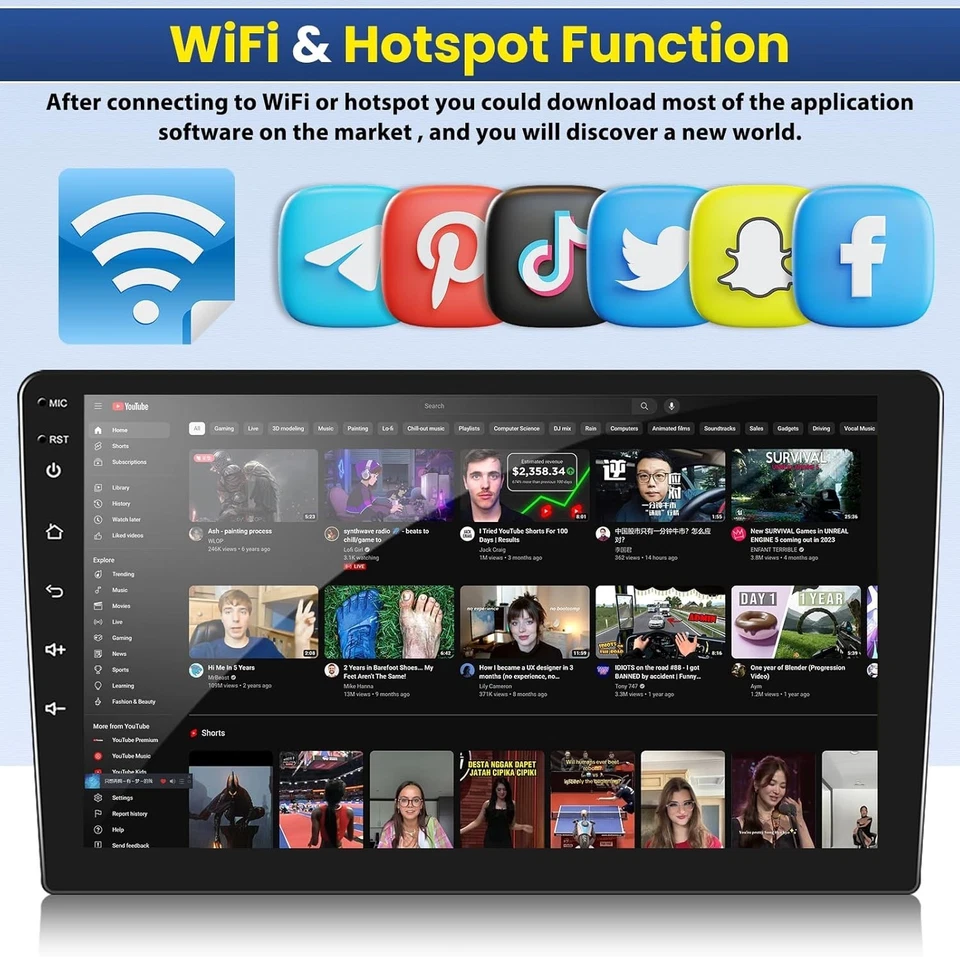 Radio CarPlay Ford Fusion Mondeo 2013-2019 Android 13 9" + cámara Foto 4 de 4