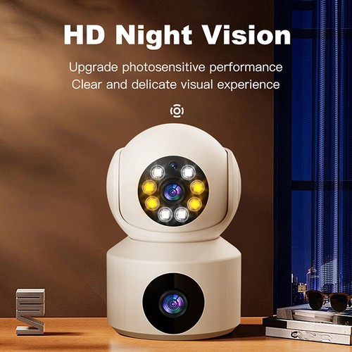 Camera Dual Lens Dual Screen Baby Monitor Home Security Camera PTZ Auto Tracking - Afbeelding 8 van 12