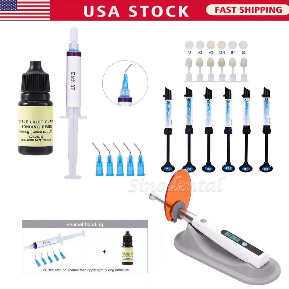 AZDENT Dentex Resina compuesta universal de curación de la luz dental /gel de grabado