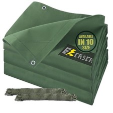8’x10’ Canvas Tarps Heavy Duty Waterproof Tarpaulins with Aluminum Grommets,UV R