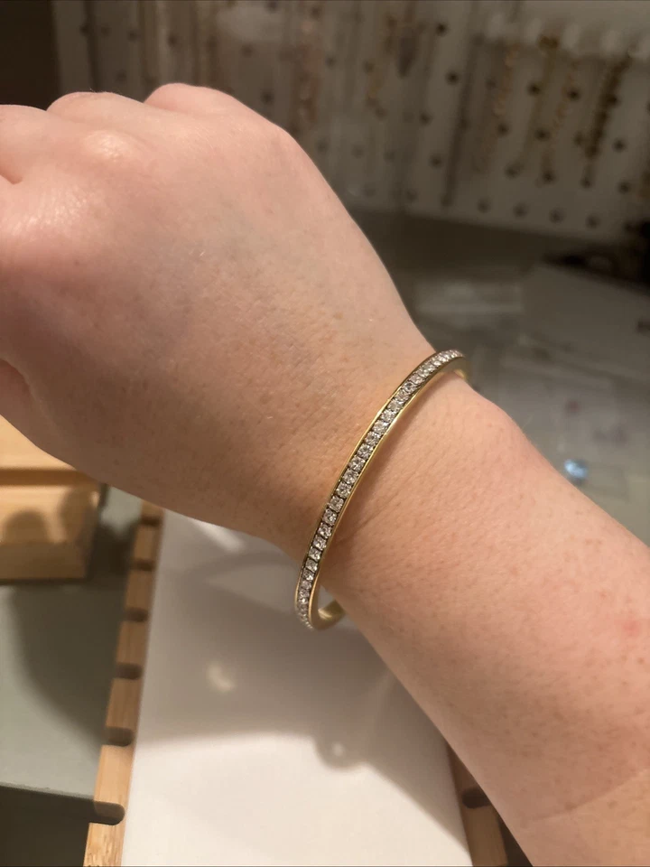 Brazalete de cristal de Swarovski oro sobre ley Foto 4 de 4