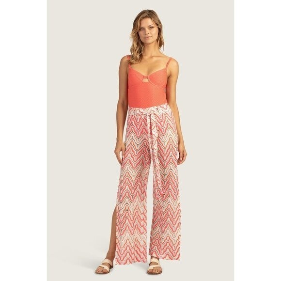 TRINA TURK Crochet Pants Cover Up  L Serafina Boho Resortwear Cruise NEW