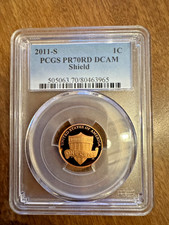 2011 S 1C Lincoln Shield Cent PCGS PR70RD DCAM