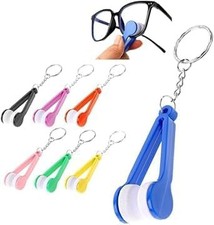 7Pcs Colourful Glasses Cleaner Tool with Keychain,Soft Cleaning Cloth Clip for