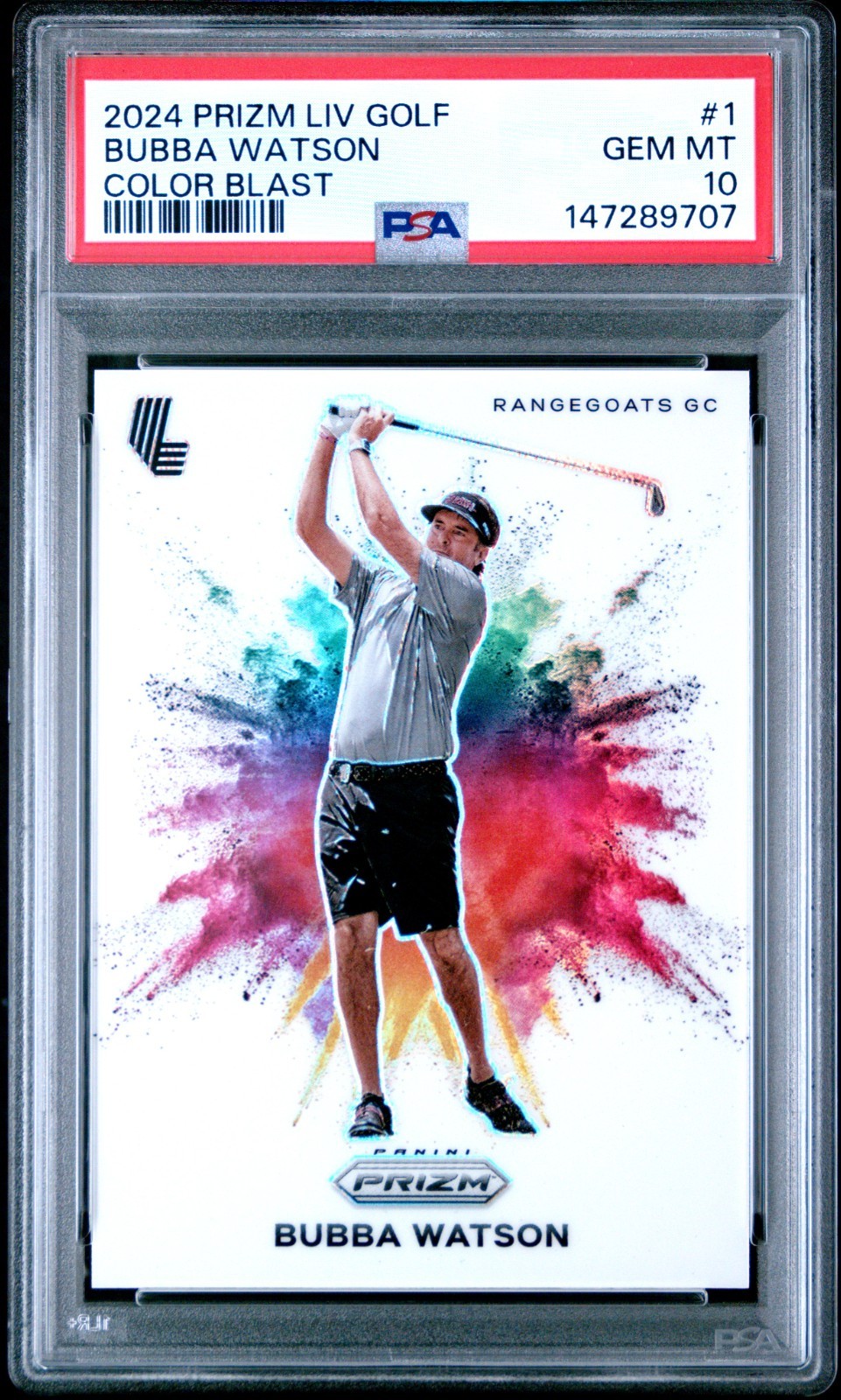 2024 Panini Prizm Liv Golf Color Blast Bubba Watson #1 PSA 10