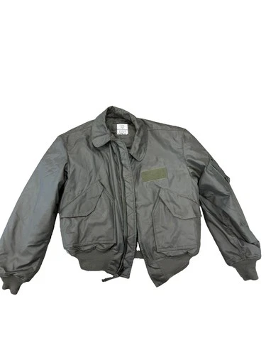 Vintage 90s Alpha Industries green CWU-45/P Flight Jacket Cold Weather xl video thumbnail