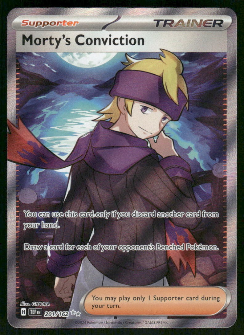 Morty's Conviction - 201/162 Ultra Rare Holo NM Pokemon SV05: Temporal Forces