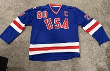 1980 USA Olympic Hockey Miracle On Ice Team Signed On Eruzione Captain Jersey