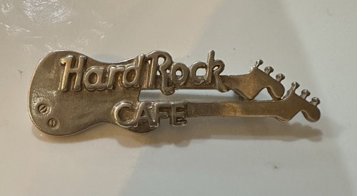 Vintage Jewelry 925 Sterling Silver Hard Rock Cafe Guitar Pin Brooch - Picture 3 of 3