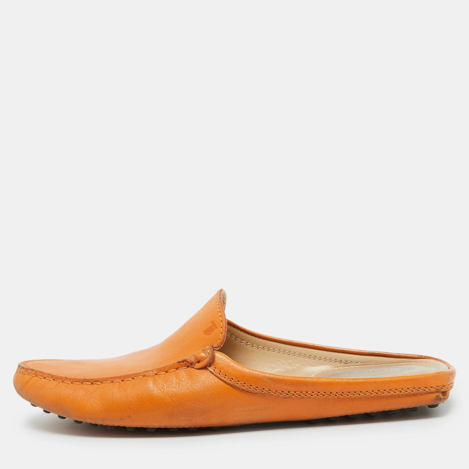 TOD’S Mocassino piatto Tod's in pelle arancione taglia 37 5