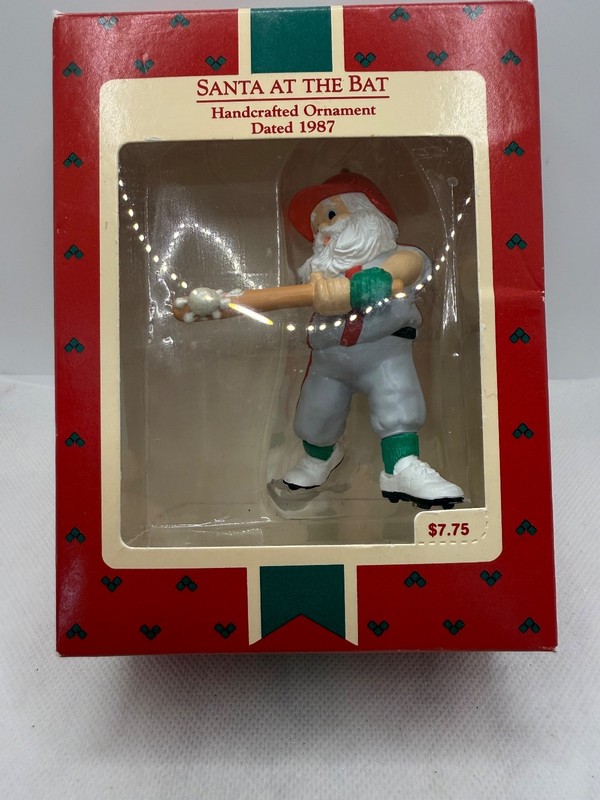 Hallmark 1987 Santa at the Bat Baseball Christmas Ornament
