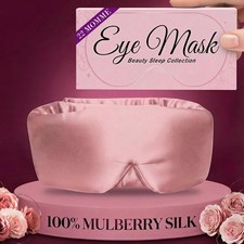 100 Pure Mulberry Silk Sleep Mask - 22 Momme Light Blocking Hook  Loop Silk...