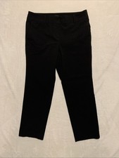Ann Taylor Factory Pants Women 10 Office Pockets Black Straight Leg Trousers