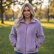 The North Face Girls Osolita Full Zip Fuzzy Fleece Jacket Purple Size XL 18 