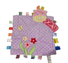 Taggies Purple Pink Giraffe Flowers Tags Polka Dots Baby Lovey Security Blanket
