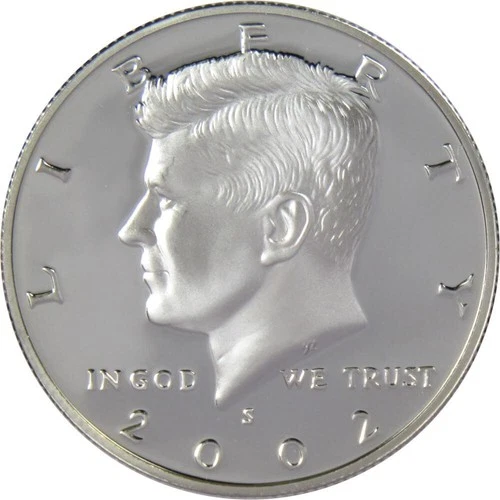 2002 S Kennedy Half Dollar Choice Proof 90% Silver 50c US Coin Collectible