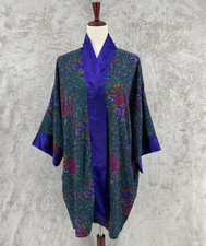 Victoria's Secret Vintage 80s Women's One Size Floral Paisley Kimono Robe Satin