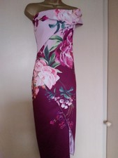 Ted Baker Irlina Serenity Floral One Shoulder Midi Dress Size 2 (10 )
