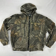 Berne Realtree Hardwoods Camouflage Zip Hoodie Jacket Thermal Lined Hunting M