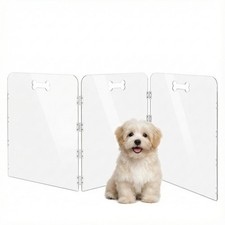 Cutora Acrylic Dog Playpen 3 Panels 60" W x 24" H Pre-Assembled Foldable Indoor