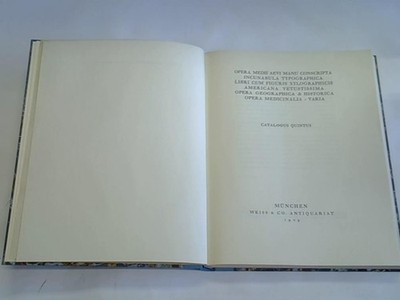 Catalogus Librorum Rarorum saec. XV.-XIX. (Catalogus Quintus)