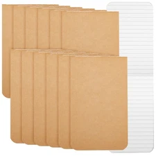 12 Pack Small Pocket Notepad, Kraft Paper Notebook, 64 Lined Pages (2.7x4.5 In)
