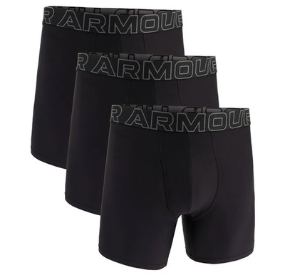 Men Under Armour 3-Pack Boxer 6'' Inseam Essential Tech Boxerjock ( Black Color)