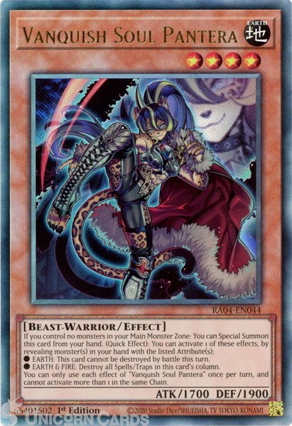 RA04-EN044 Vanquish Soul Pantera : Ultimate Rare 1st Edition Mint YuGiOh Card