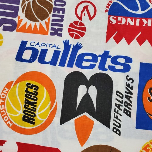 Vintage 1970er NBA Basketball Team Logos Bettlaken Twin flach 66 x 96 Zoll Retro - Bild 3 von 10