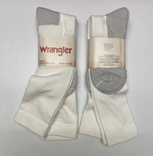 Wrangler Cotton Steel Toe Over-the-Calf Boot Socks, Large, White, 12 pairs