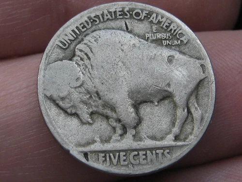 1917 S Buffalo Nickel 5 Cent Piece- San Francisco- Good Reverse Details