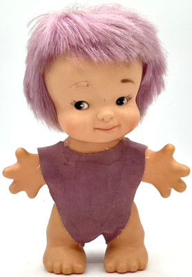 Vintage 1964 7  Wishnik Uneeda Petal People Doll Purple Hair USA Toy Mod Groovy