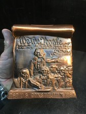 Vintage We The People Bronze Brass US CONSTUTION 200 Year anniversary Bank