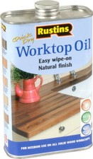 Rustins Worktop Oil 1L /500ml for all Solid Wooden Worktops Natural Plant Oils
