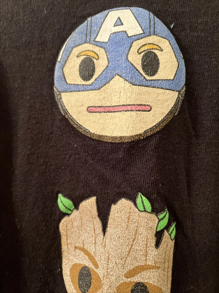 Marvel Superheros Characters Boys Graphic Short Sleeve T-shirt Size XL Black - Image 4 of 4