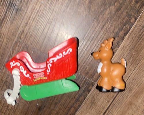 RAREVintage Fisher Price 1997 Sleigh & reindeer PCs From “visit From Santa” Set - 第 1/3 張圖片