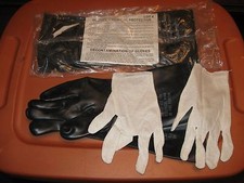 USGI US Military 14" Rubber Gloves with Cotton Liners Size Large 1980's New 66-A
