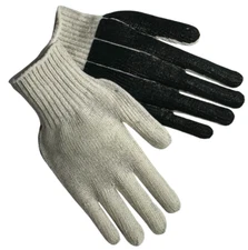 MCR Safety Work Gloves PVC Coated, Knit Wrist Cuff, Cotton, Polyester Large 1DZ