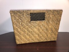 Rectangular Basket Storage Hyacinth Wicker Home Weave Organizer Gardens 13x9x8