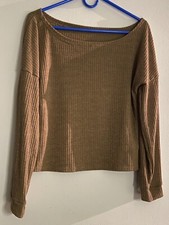 Womens Off Shoulder Sweater Long Sleeve Jumper Pullover Tops Pre-Owned