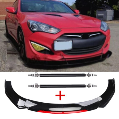 For Scion tC FR-S Car Black&Red Front Bumper Splitter Spoiler +Strut