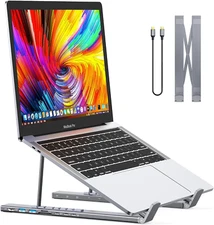 USB C Laptop Docking Station Stand, C Dock Tablet 7 in 1 Grey 